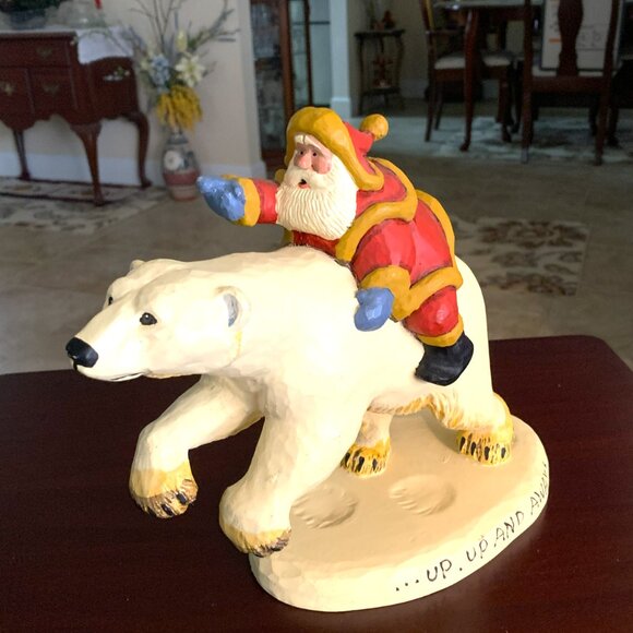 Vintage House of Hatten Santa Riding Polar Bear Figurine - Susan M. Smith - 1997 - Picture 2 of 7